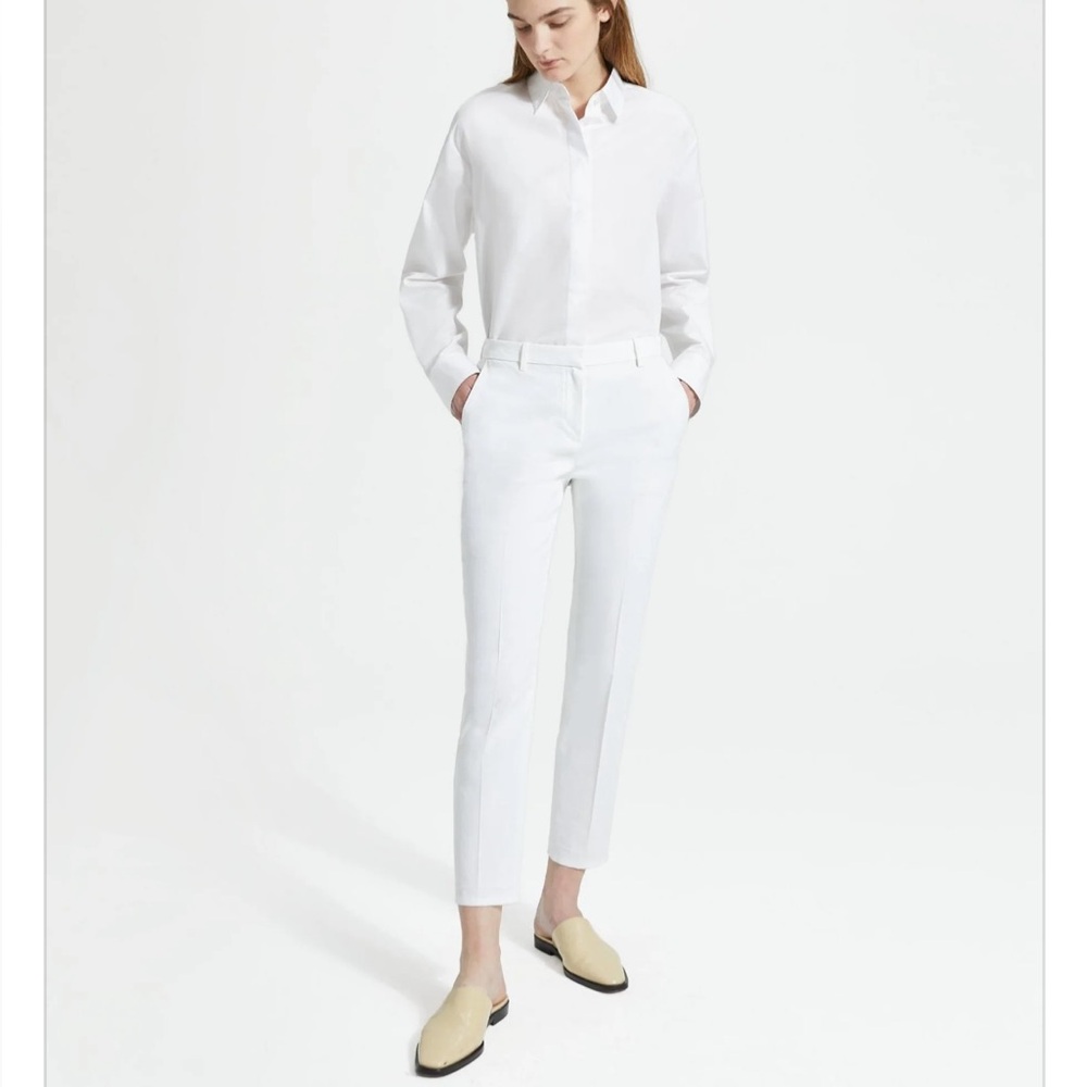 Theory White Silm Trousers - Size 2